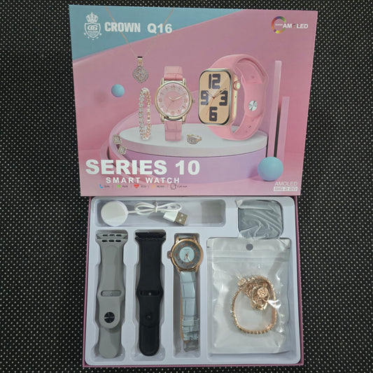 Crown Q12 Series 10 Ladies Smart Watch Gift Set