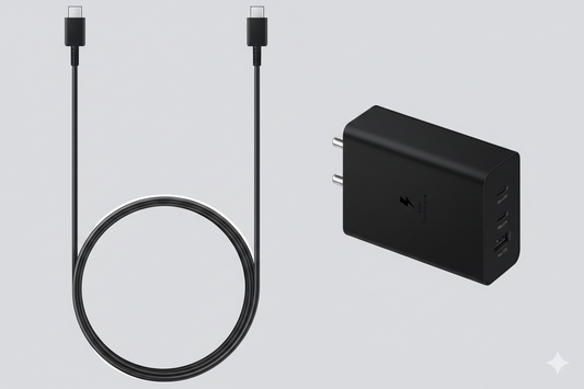 100% Original Samsung 65W Trio Power Adapter with C-C cable