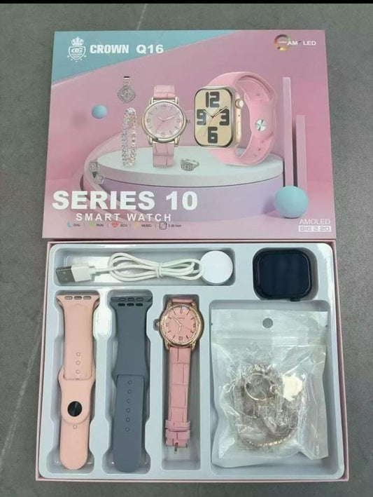 Crown Q16 Series 10 Ladies Smart Watch Gift Set