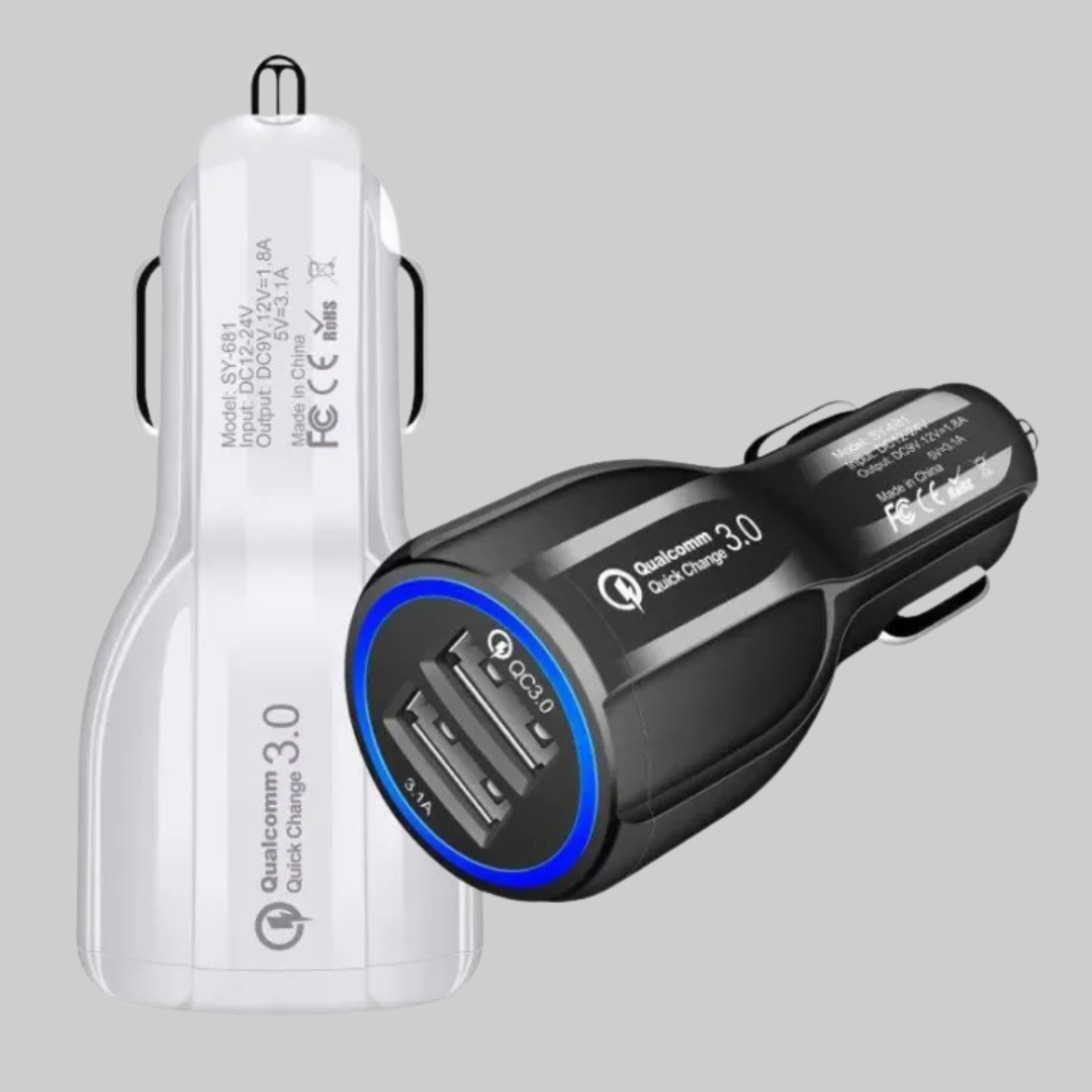 Qualcomm Quick Charge 3.0 Dual USB Duo Car Charger
