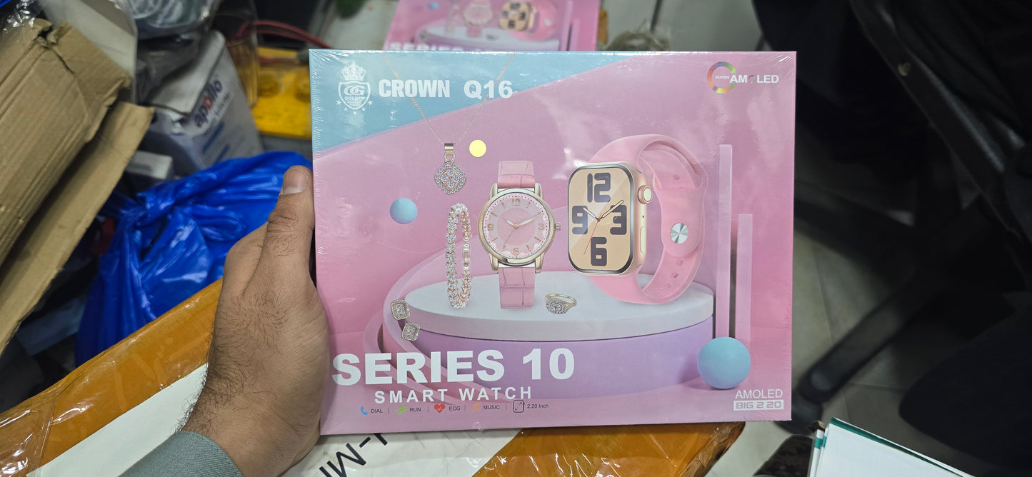 Crown Q16 Series 10 Ladies Smart Watch Gift Set