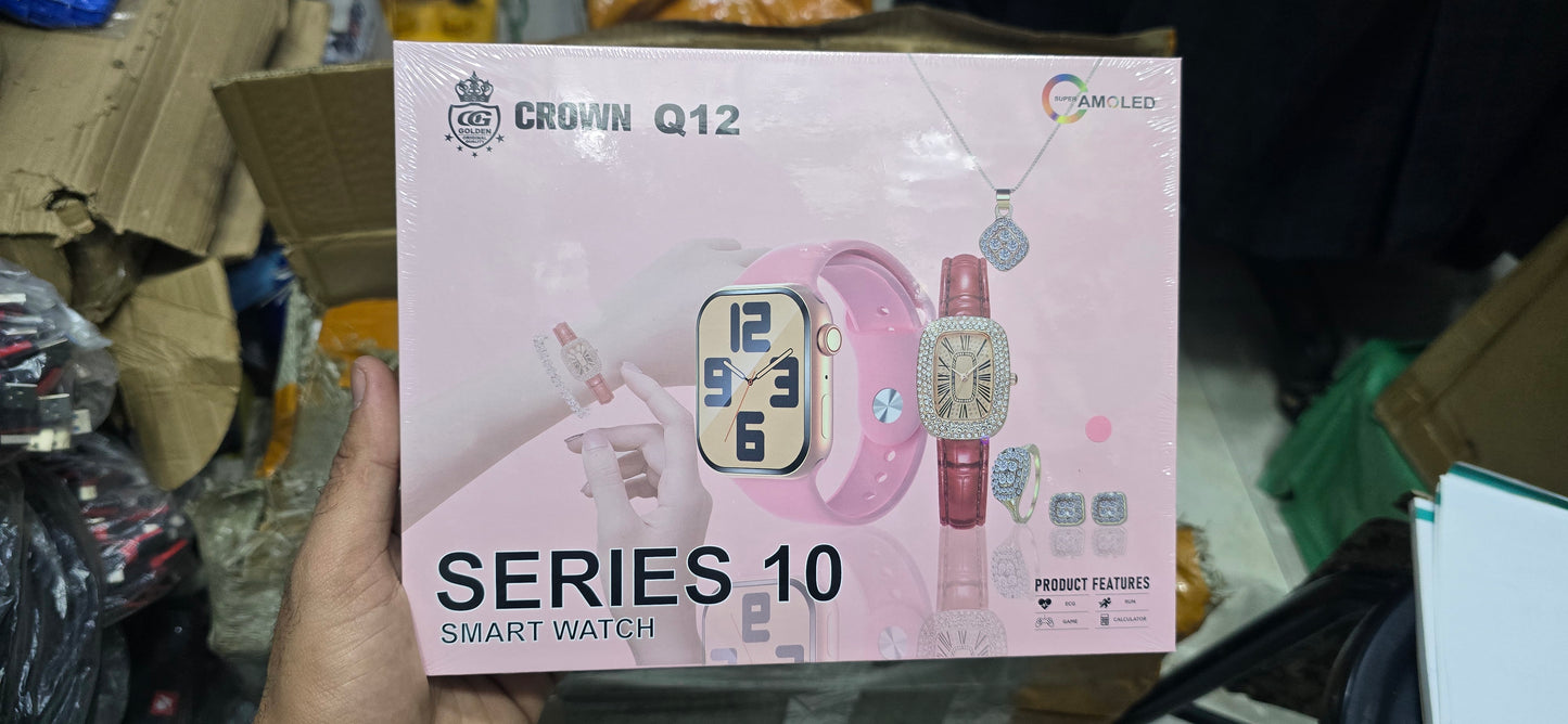Crown Q12 Series 10 Ladies Smart Watch Gift Set