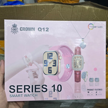 Crown Q12 Series 10 Ladies Smart Watch Gift Set