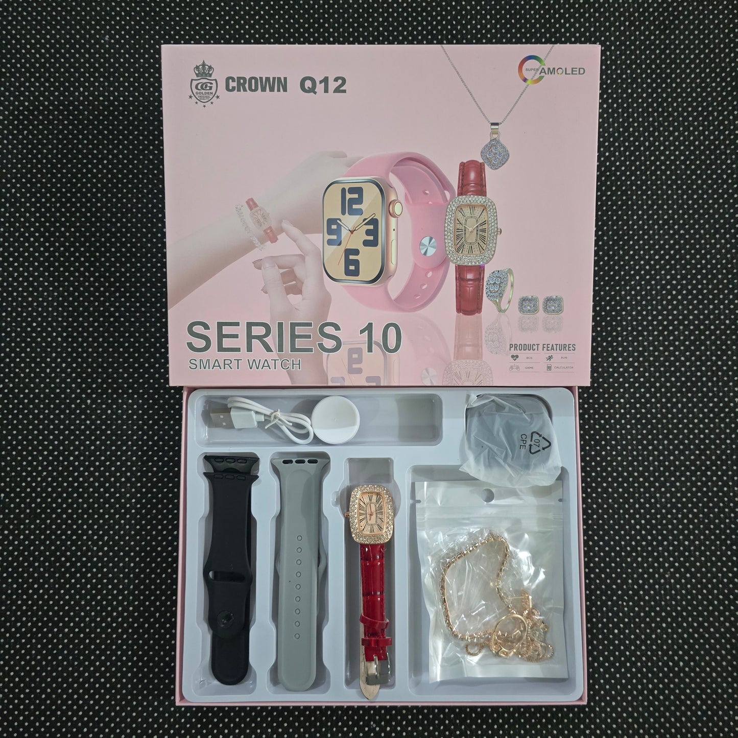 Crown Q12 Series 10 Ladies Smart Watch Gift Set