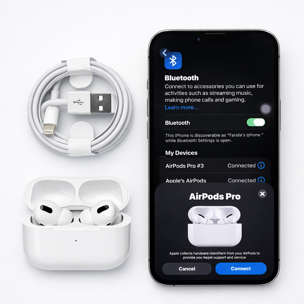 Japan LOT Imported AirPods Pro – (Without Box) – (with FREE Japan LOT Imported AirPods Pro – (Without Box) – (with FREE