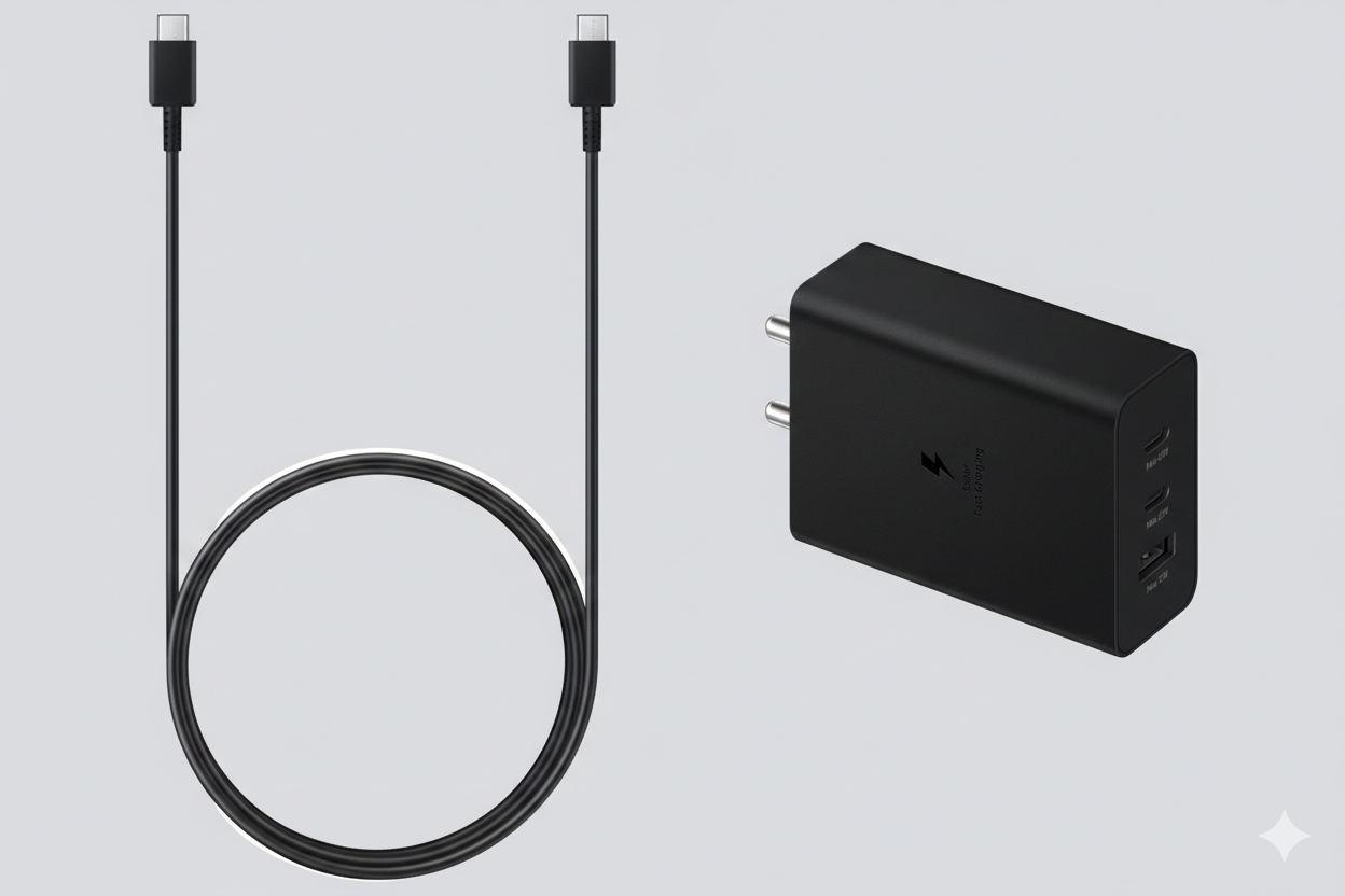 100% Original Samsung 65W Trio Power Adapter with C-C cable