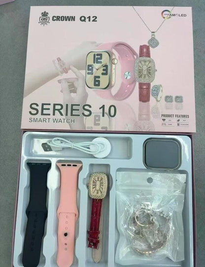 Crown Q12 Series 10 Ladies Smart Watch Gift Set