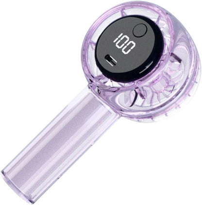 Transparent Handheld Digital Fan – 1800mAh