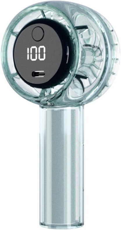 Transparent Handheld Digital Fan – 1800mAh