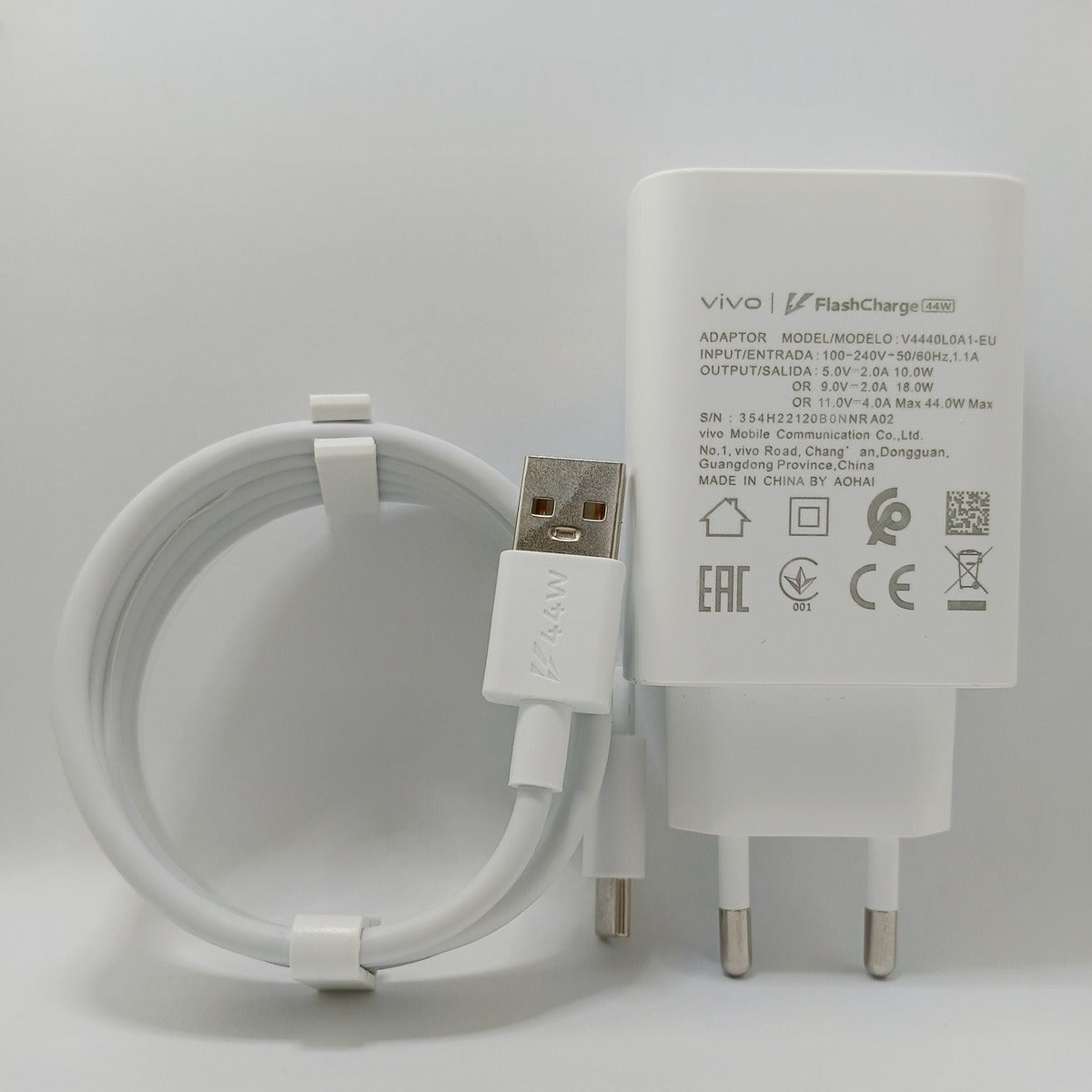 Vivo 80W FlashCharge Charger Adapter 100% Original with Cable