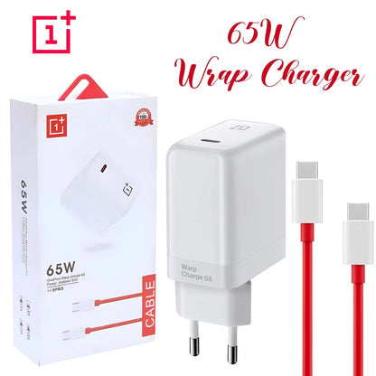 100% Original OnePlus Warp Charge 65W Power Adapter with Cable