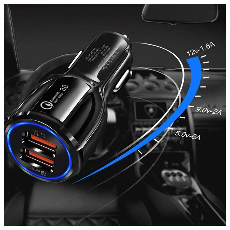 Qualcomm Quick Charge 3.0 Dual USB Duo Car Charger